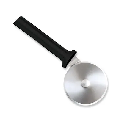 Front. Rada - Cutlery Pizza Cutter Stainless Steel Wheel, Black Handle - Black.