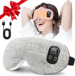 Core Tech - Cordless Rechargeable Heated Eye Mask with 4 Heat Levels, Adjustable Timer, Washable Cover for Dry Eyes & Sleep Relief - Gray