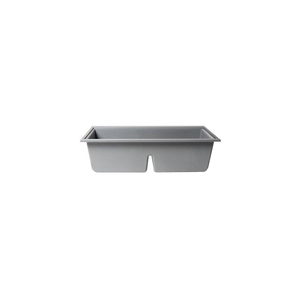 Alt View 2. Alfi - ALFI brand 33 Granite Composite Workstation Step Rim Double Bowl Undermount Sink - Grey.