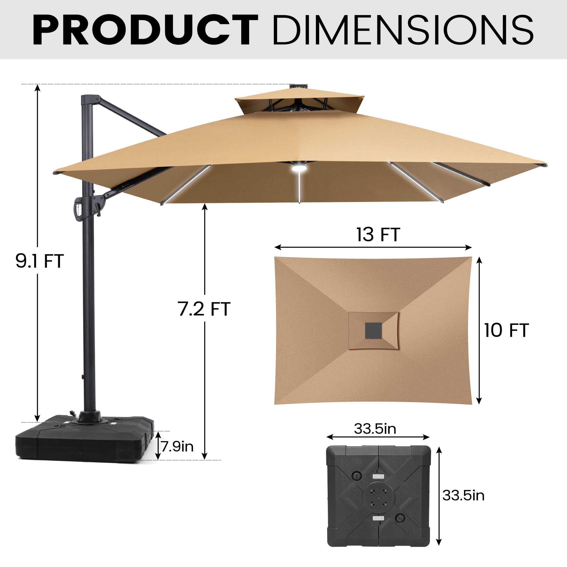 PRODUCT DIMENSIONS

- 9.1 FT
- 13 FT
- 7.2 FT
- 10 FT
- 7.9 in
- 33.5 in
- 33.5 in