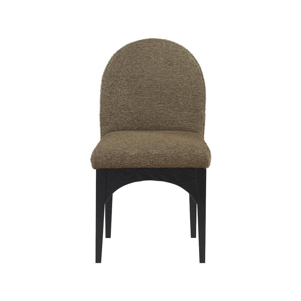 Alt View 2. Meridian Furniture - Waldorf Olive Boucle Fabric Dining Chair - Green.