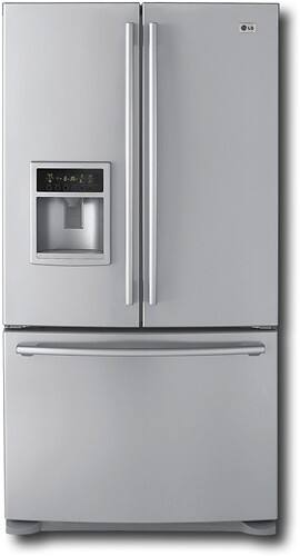 Front Standard. LG - 24.7 Cu. Ft. Side-by-Side Refrigerator with Bottom-Mount Freezer - Titanium.