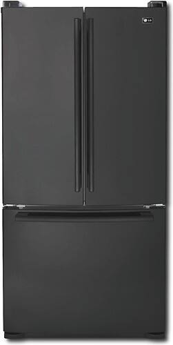 Front Standard. LG - 22.4 Cu. Ft. Side-by-Side Refrigerator with Bottom-Mount Freezer - Smooth Black.
