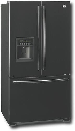 Angle Standard. LG - Panorama 24.7 Cu. Ft. Side-by-Side Refrigerator - Black.