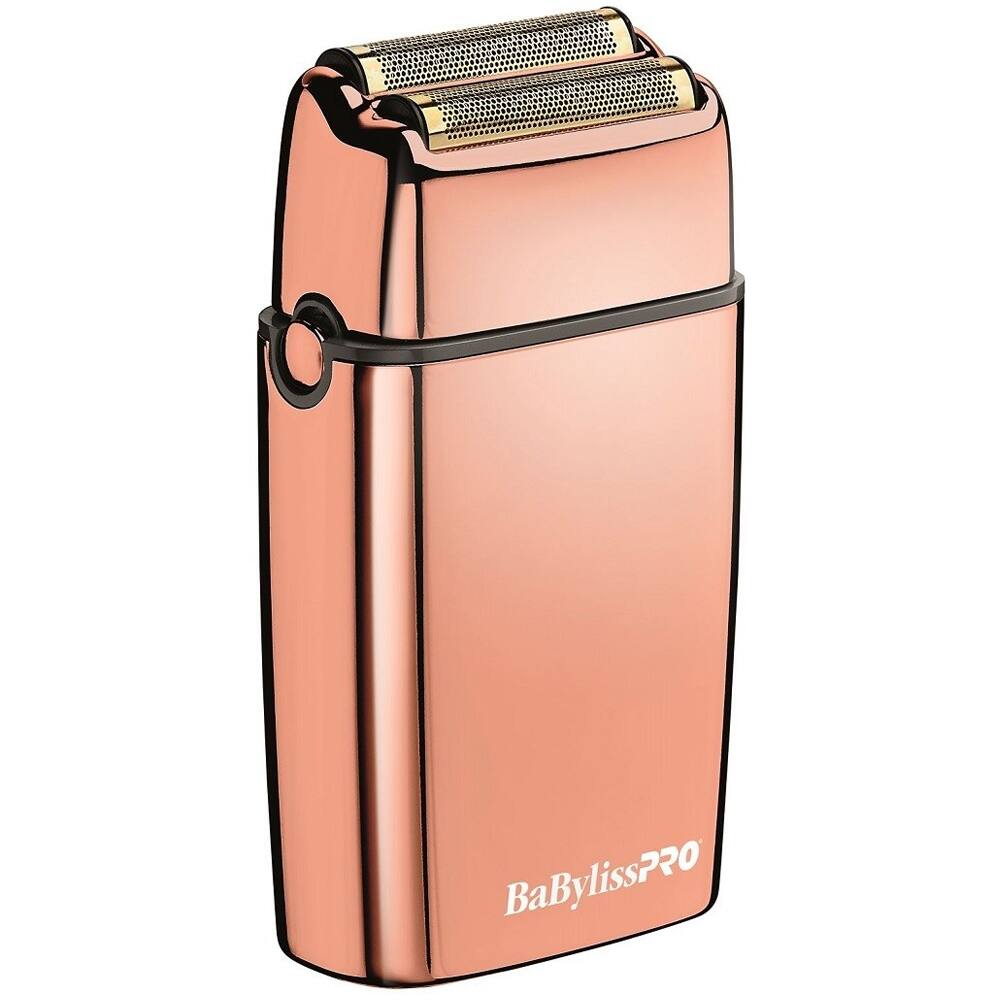 Left. Babyliss - BaByliss Pro FOILFX02 Cordless Double Foil Shaver Rose Gold with Metal Comb Set - Rose Gold.
