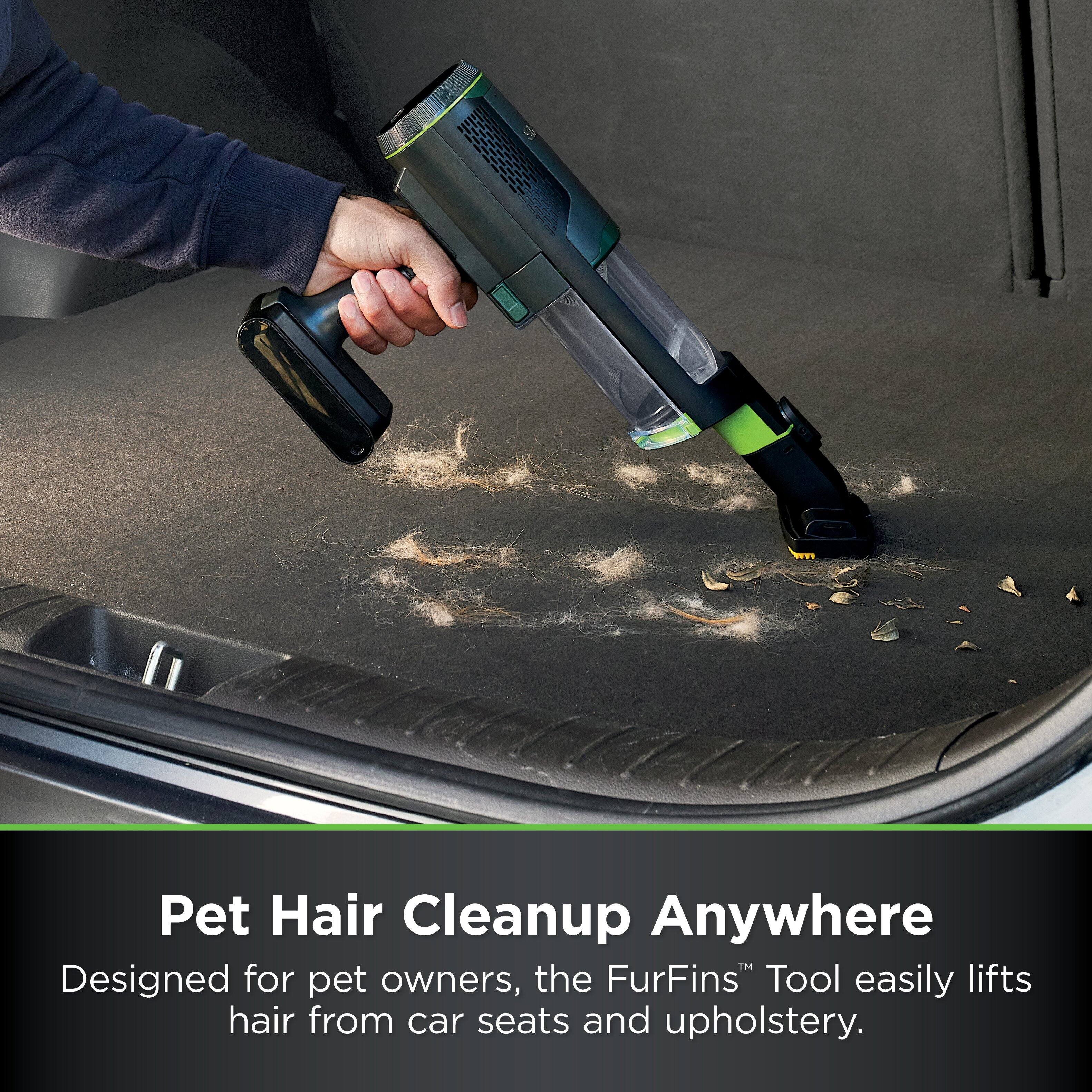 Pet Hair Cleanup Anywhere
Designed for pet owners, the FurFins Tool easily lifts hair from car seats and upholstery.