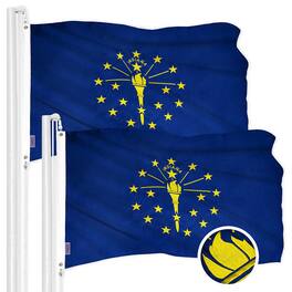 G128 - Indiana State Flag 3x5 ft 2-Pack Embroidered Polyester - Assorted Colors