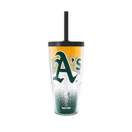 Front. Tervis - Athletics Defend 24oz. Classic Tumbler With Straw Lid - Multicolor.