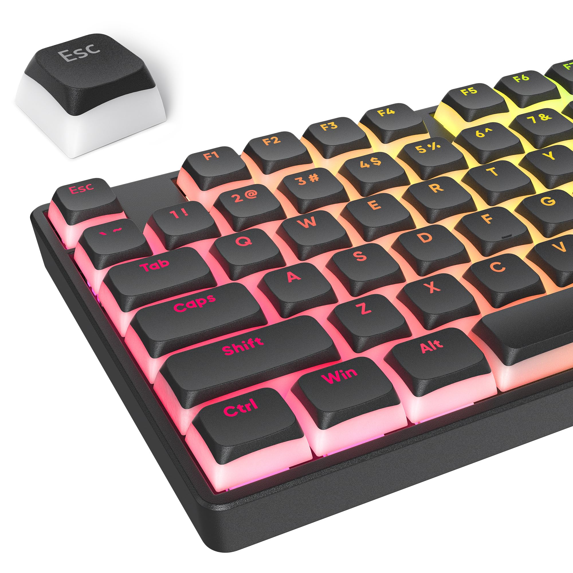 PARKER SLATER - Keycaps 60 Percent 104 Backlit Pbt Key Cap Set For 60% Gaming Mx Switches(ahri) KEYS】: allowing compatibility - Black Pudding