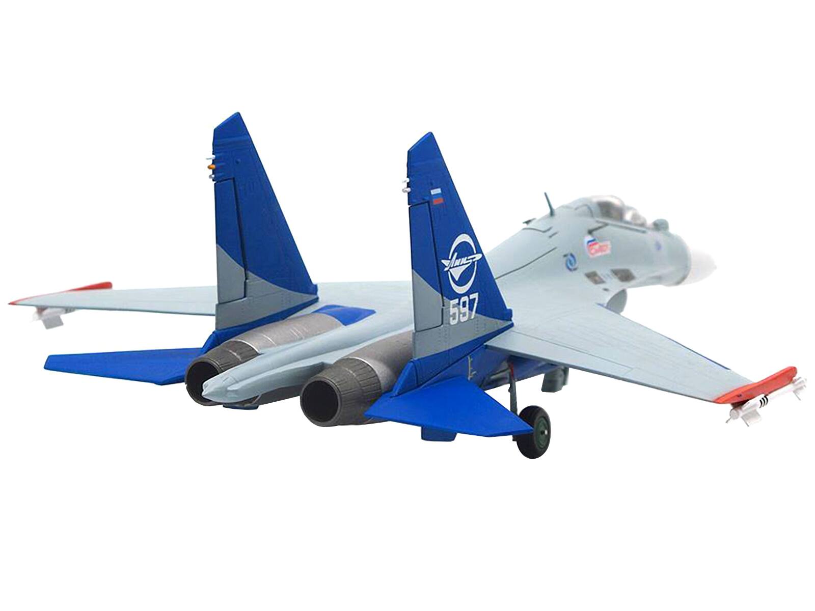 Back. JC Wings - Sukhoi Su-30LL Flanker-C Fighter Aircraft Gromov Flight Research Institute Ramenskoye AB Russia (1997) 1/72 - Grey, Blue.
