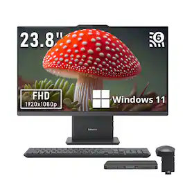 Lenovo - IdeaCentre AIO 23.8" FHD All-in-One Desktop,AMD Ryzen 5 7535HS,32GB RAM,2TB SSD+160GB Dock Station,Win 11,Grey - Gray