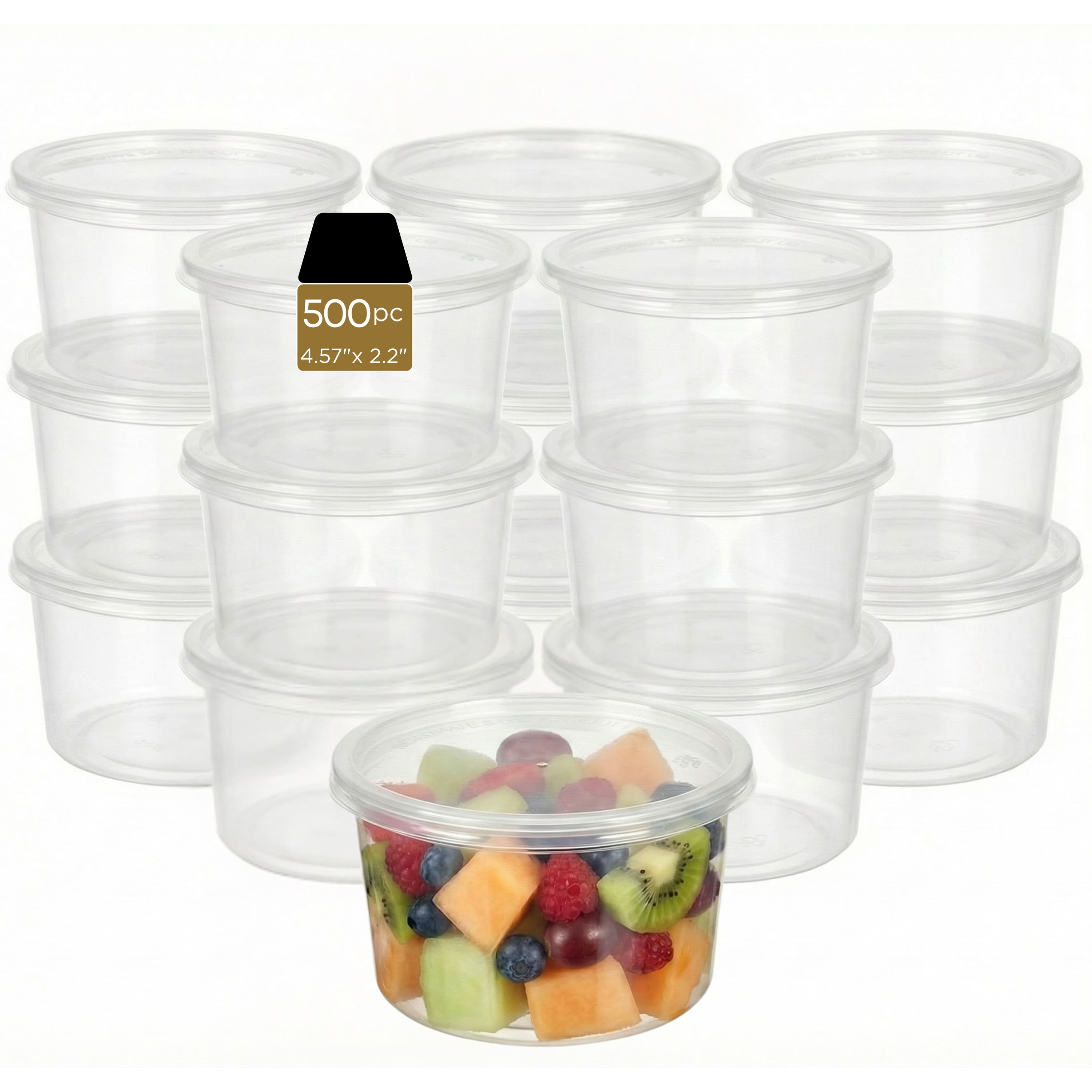 Eco Harmony Products - Deli Container Cup (PP), 12oz, 500-Pack - Clear