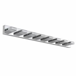 RYHNUYNE - 52" Modern 8‑Light LED Vanity Light,Square Acrylic Shade Wall Mount Bathroom Vanity Light Fixture for Bath - Chrome