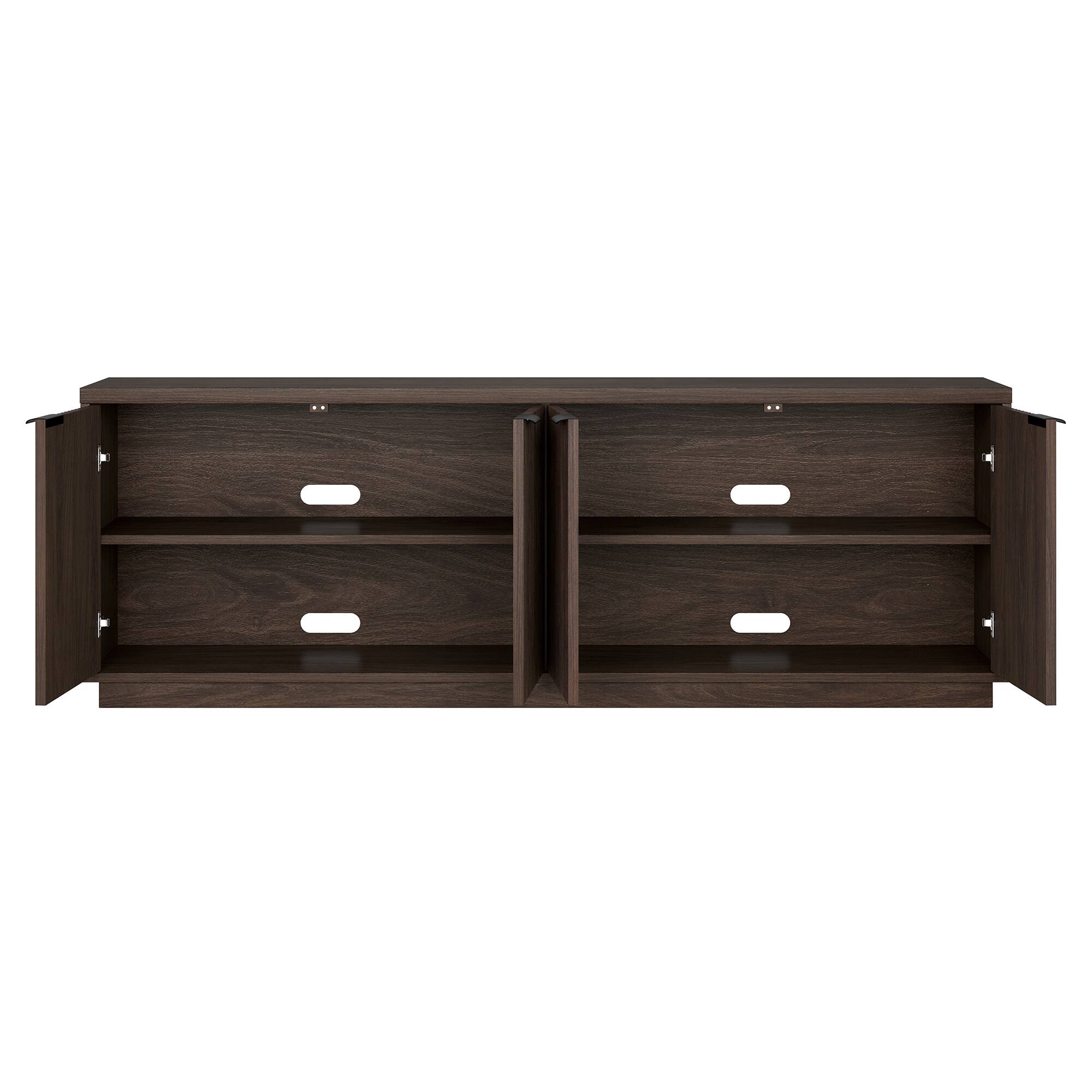 Alt View 1. Hudson&Canal - Mansfield Rectangular Fluted TV Stand for TV's up to 78" in Alder Brown - Alder Brown.