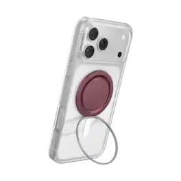 PopSockets - Low-Pro Grip for MagSafe, Ultra-Thin Magnetic Phone Grip with Kick-Out Stand - Burgundy