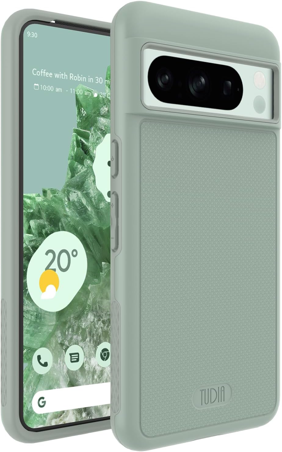 TUDIA - MergeGrip for Google Pixel 8 Pro Case 2023 Military Grade Phone Case - Green Lily