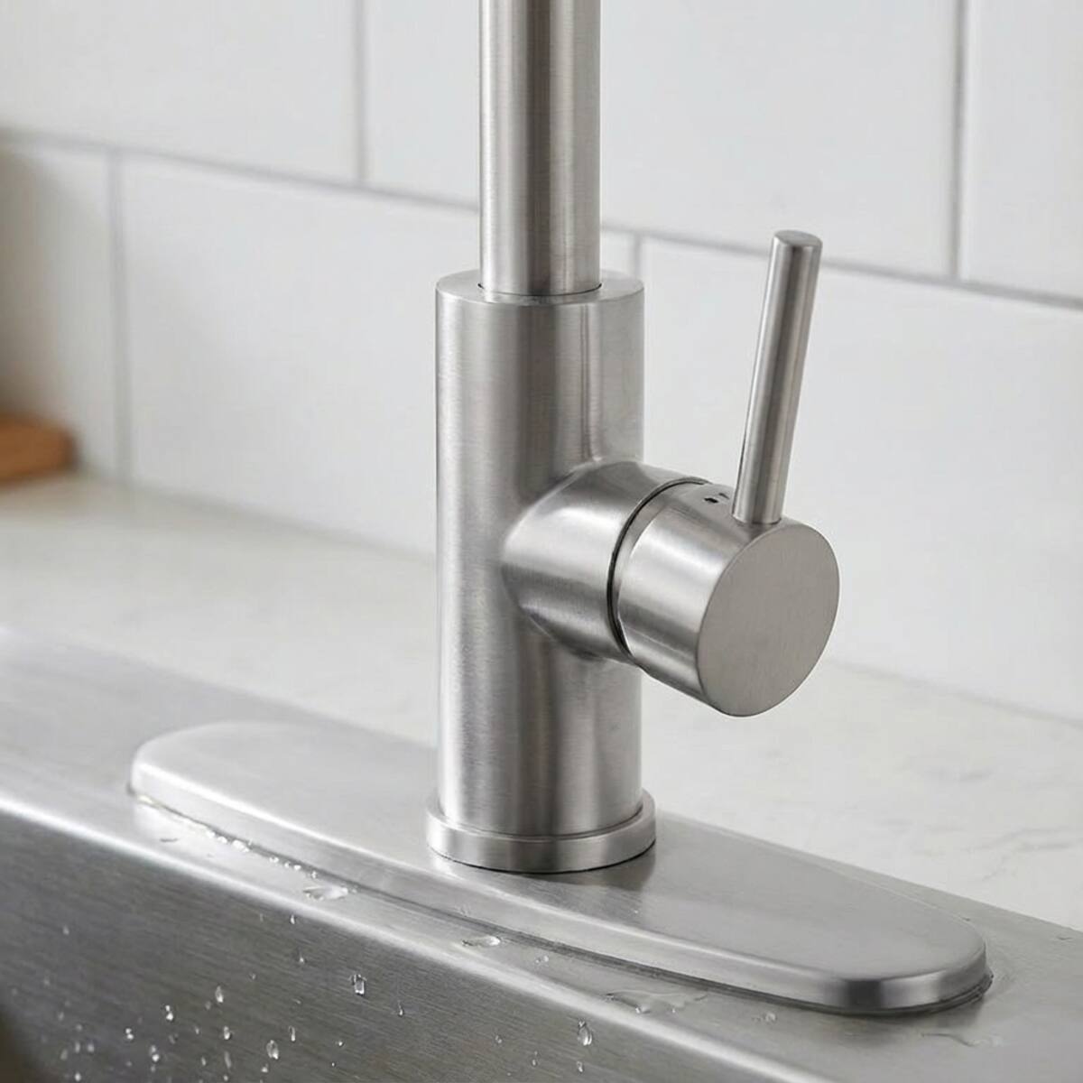 Alt View 6. Ropilly - Ropilly Pull Down Kitchen Faucet, Industrial Style Single Handle Kitchen Faucet, Brushed Nickel, 1 Hole or 3 Hole - Brushed Nickel.