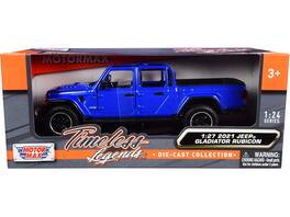 2021 Jeep Gladiator Rubicon (Open Top) Pickup Truck 1/24-1/27 Diecast Model Car by Motormax - Blue