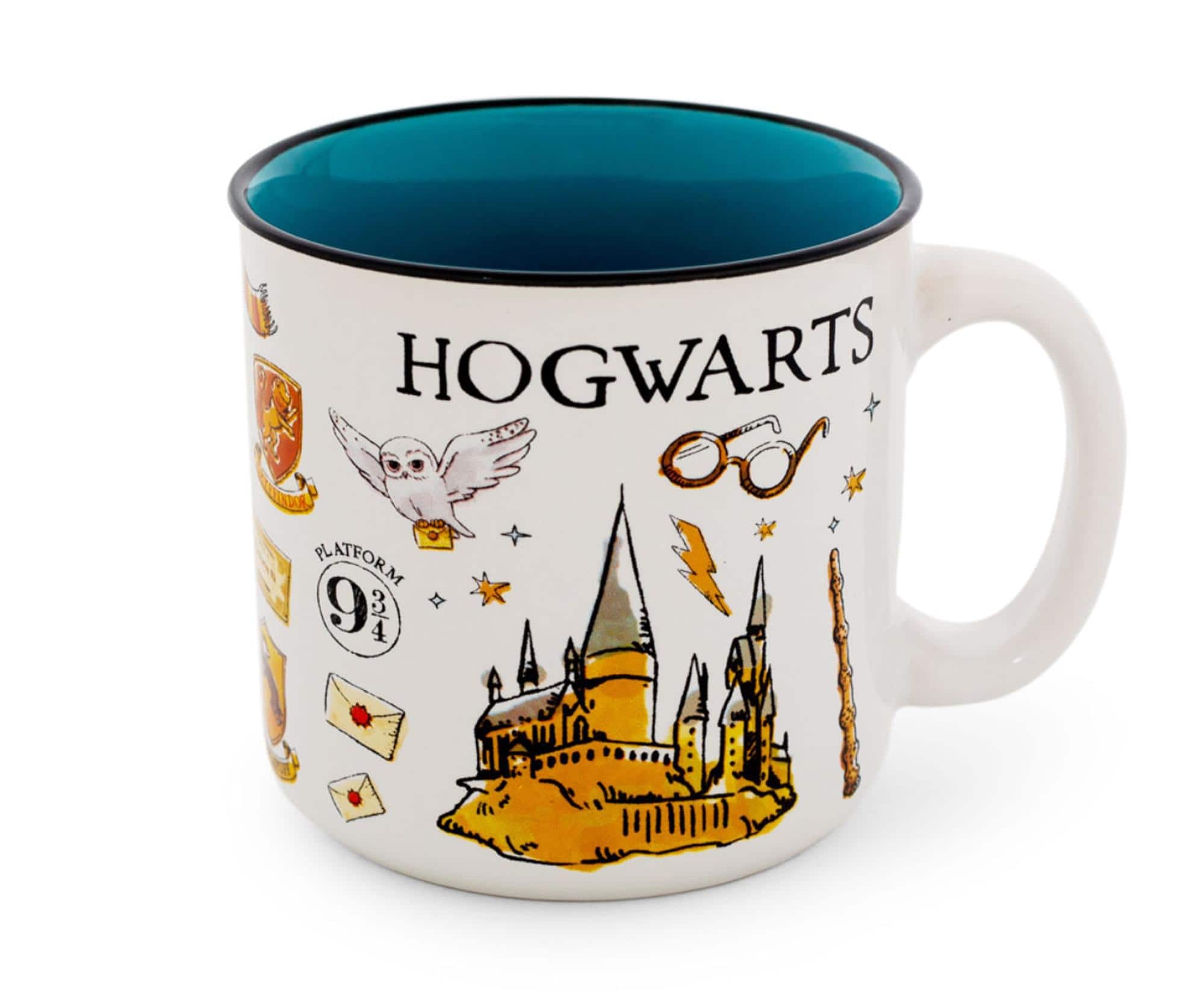Silver Buffalo - Harry Potter Hogwarts All Over Icons Destination Ceramic Camper Mug | Holds 20 Ounces - White price history on PriceWatchPro