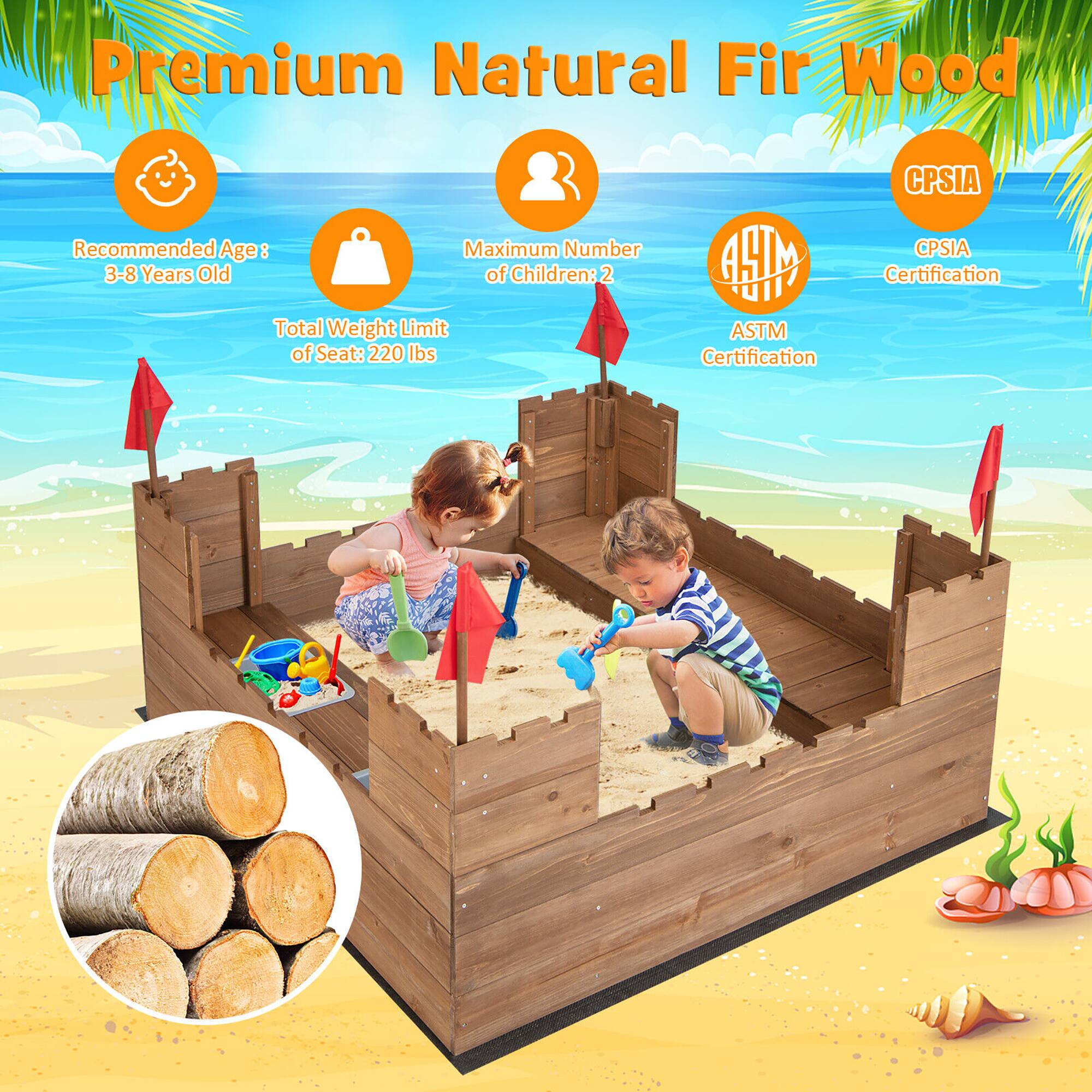 Premium Natural Fir Wood

Recommended Age: 3-8 Years Old

Maximum Number of Children: 2

Total Weight Limit of Seat: 220 lbs

CPSIA Certification

ASTM Certification