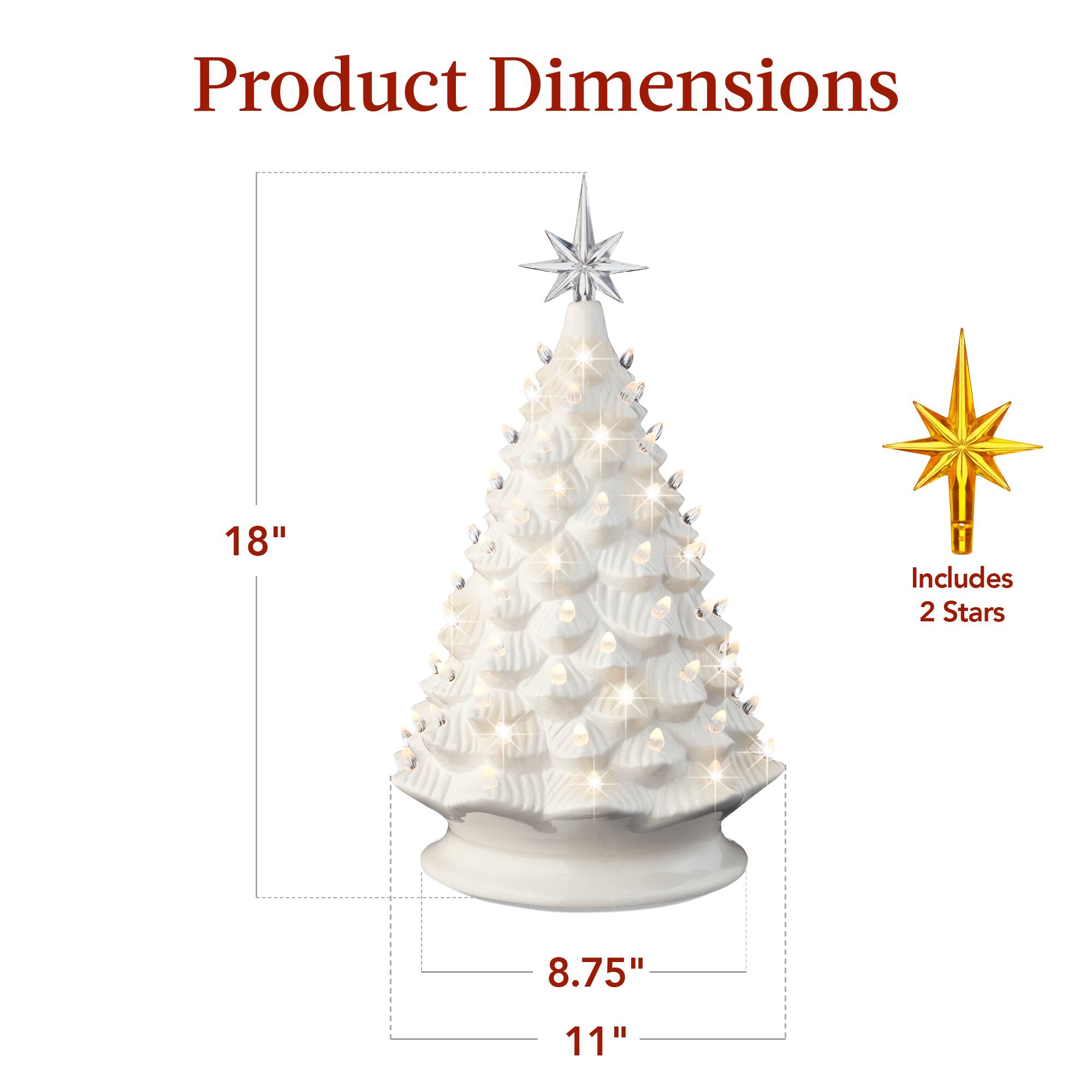 Product Dimensions

18"  
8.75"  
11"  

Includes 2 Stars