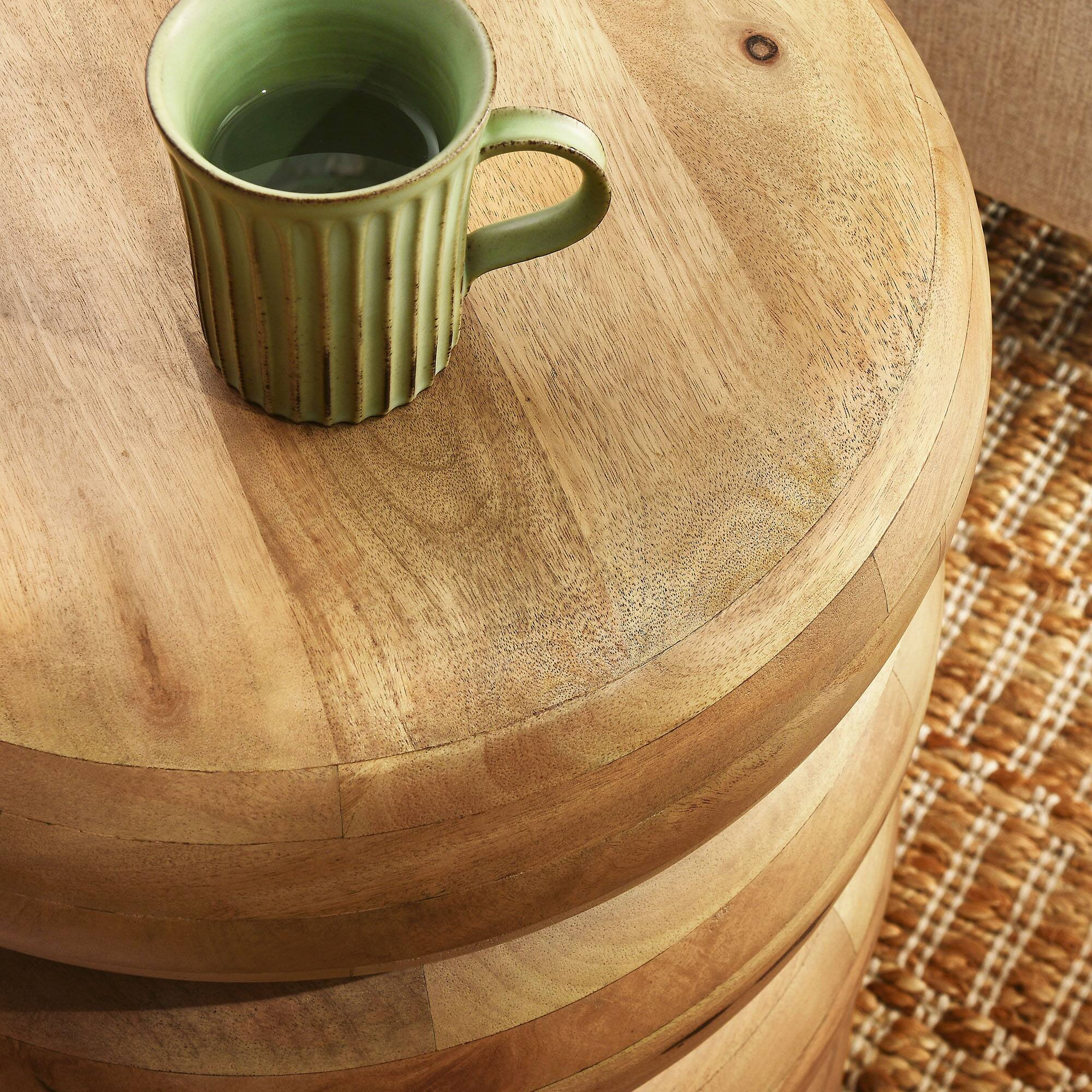 Alt View 2. Modway - Ellery Round Stacked Wood Side Table by Modway - Natural.