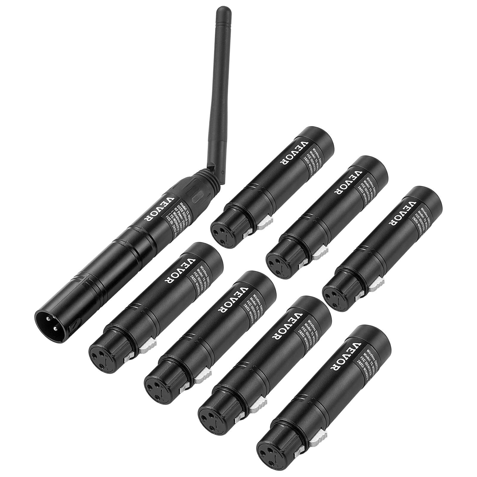 VEVOR DMX Wireless Receiver, 7 Receivers & 1 Transmitter, 2.4G ISM