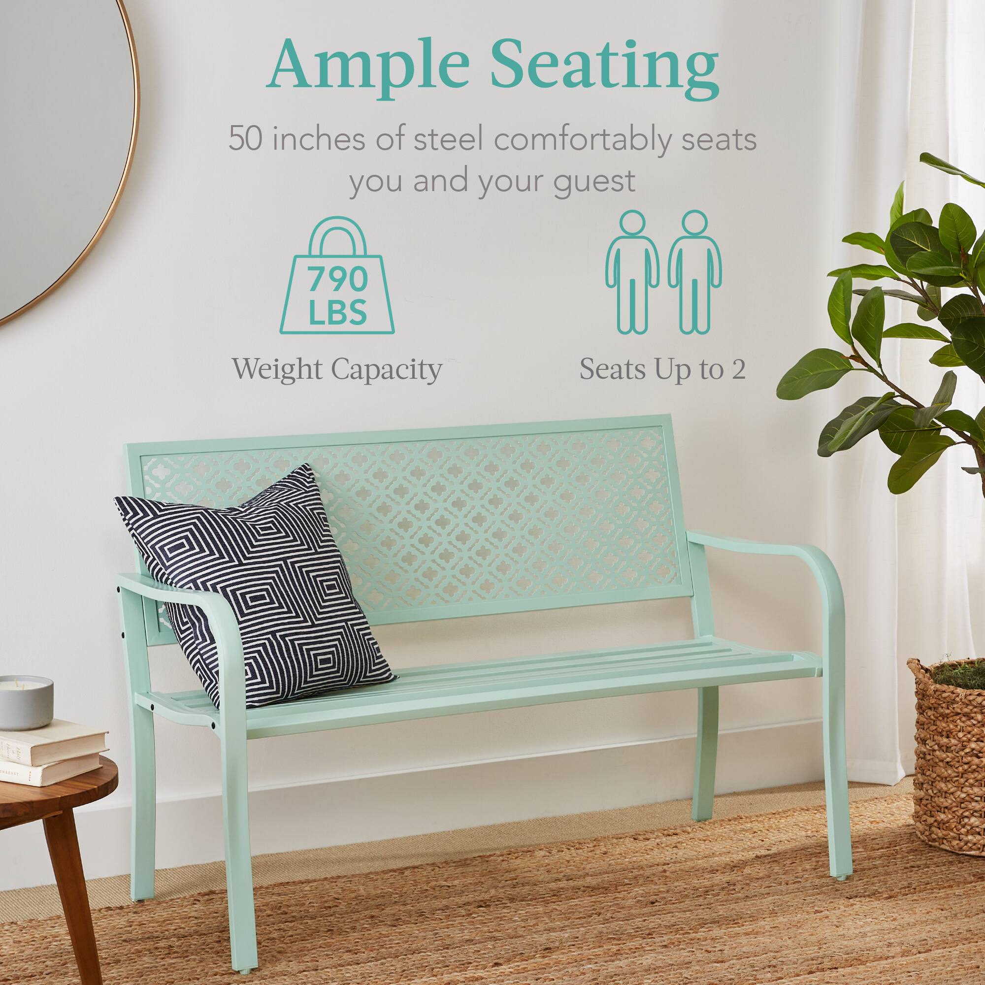 Ample Seating

50 inches of steel comfortably seats you and your guest

790 LBS Weight Capacity

Seats Up to 2