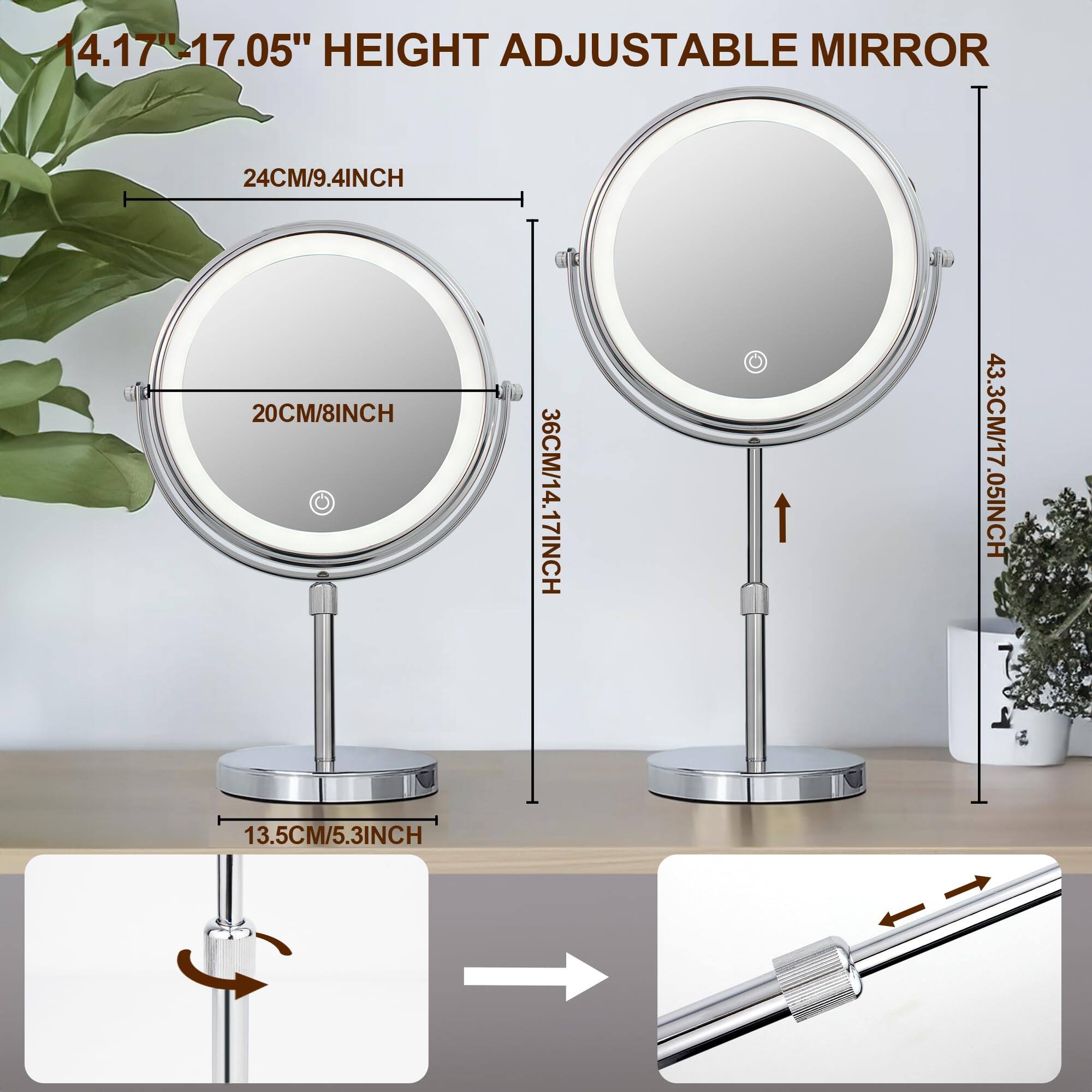 Alt View 3. Earthley Blooms - Mirror Light High Quality Product with Modern Design for Daily Use Elegant Stylish Appearance with E - Default.