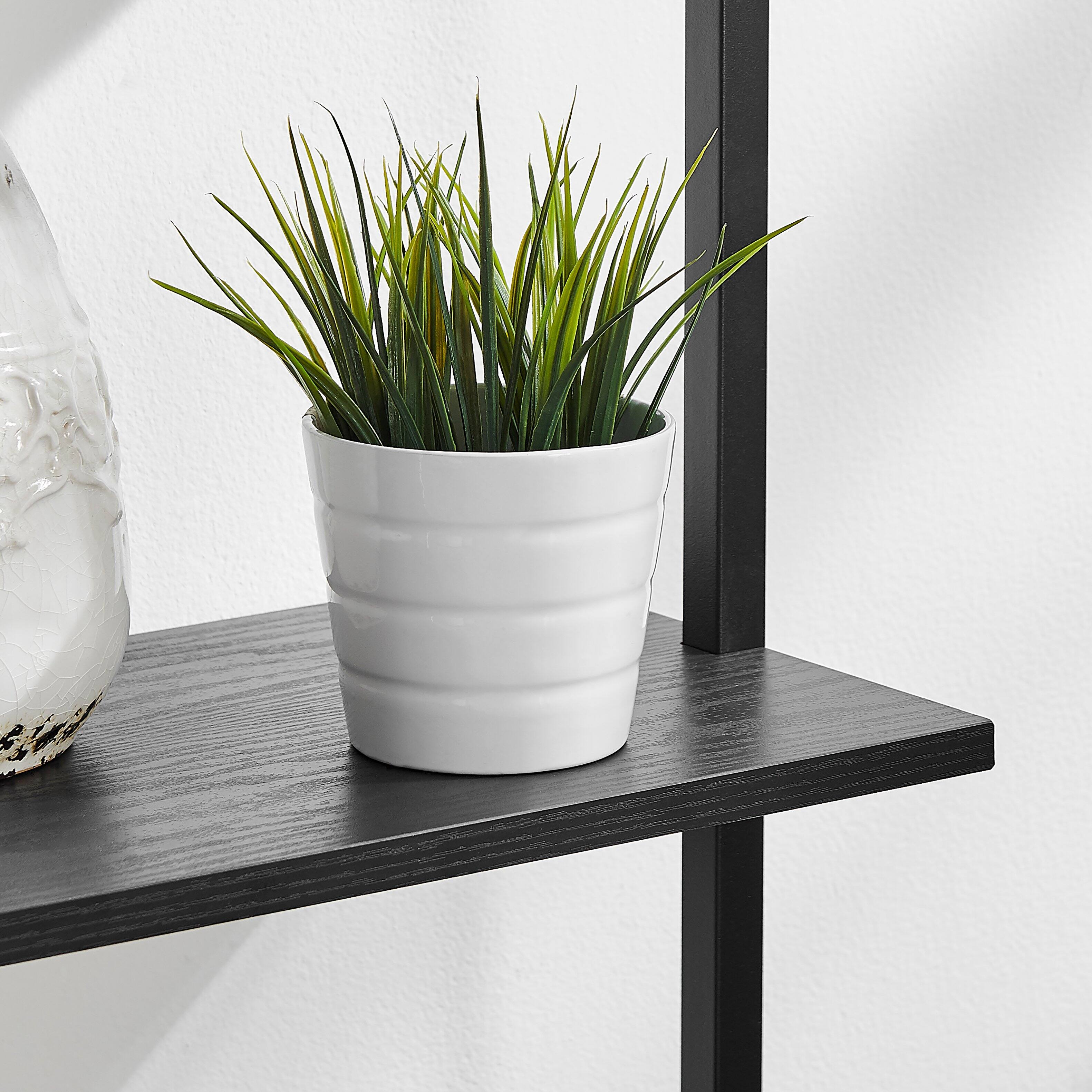 Alt View 7. Danya B - Everett 5-Tier Open Display Wall Mount Ladder Shelf - Black/Black - Black/Black.