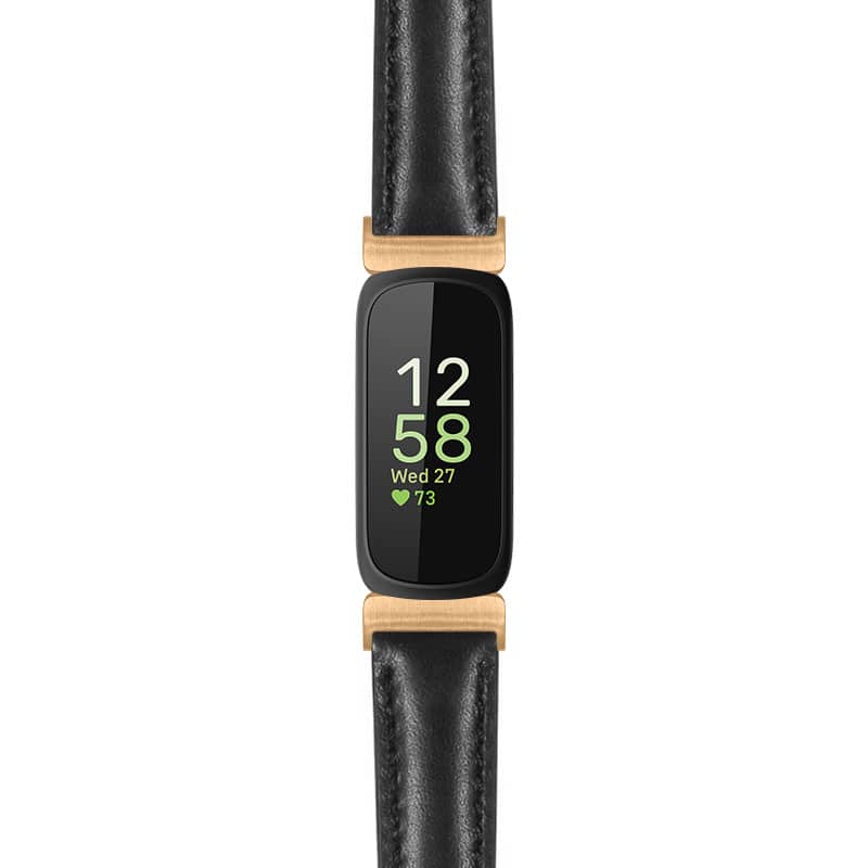 StrapsCo - Everyday Leather Watch Band Strap For Fitbit Inspire 3 (Extra Short) - Black (Rose Gold Hardware) price history on PriceWatchPro