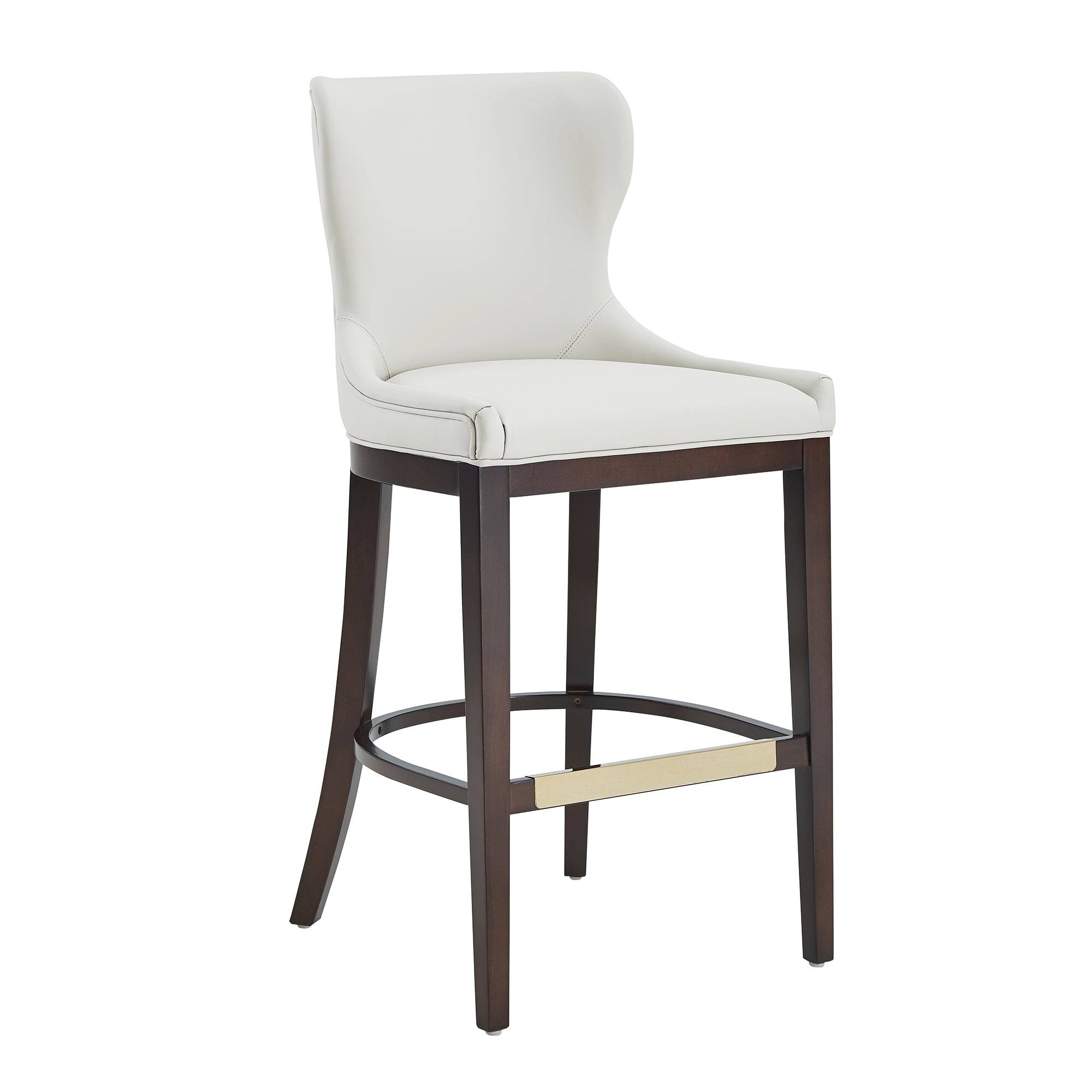 Alt View 2. Manhattan Comfort - Blair Modern Wood Upholstered Barstool - Set of 3 - White.