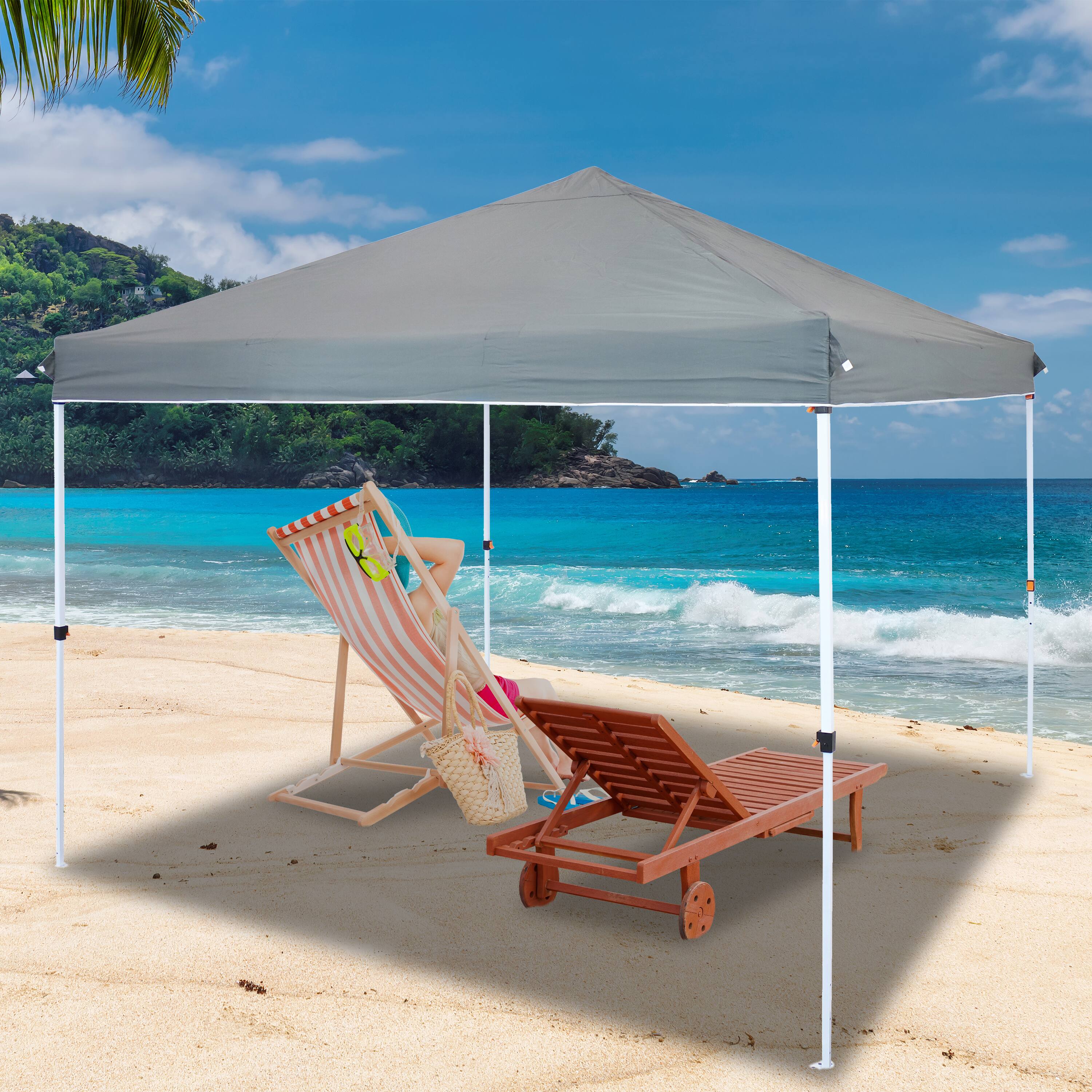 Alt View 7. Sunnydaze - 12x12 ft Oxford Fabric Replacement Pop-Up Canopy Shade Top - Gray.