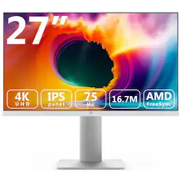 Z Z-Edge - 27" Flat-panel 4K UHD 3840 x 2160 75Hz 5ms IPS Monitor, FreeSync Compatible, HDMI x2, DP x2 - White