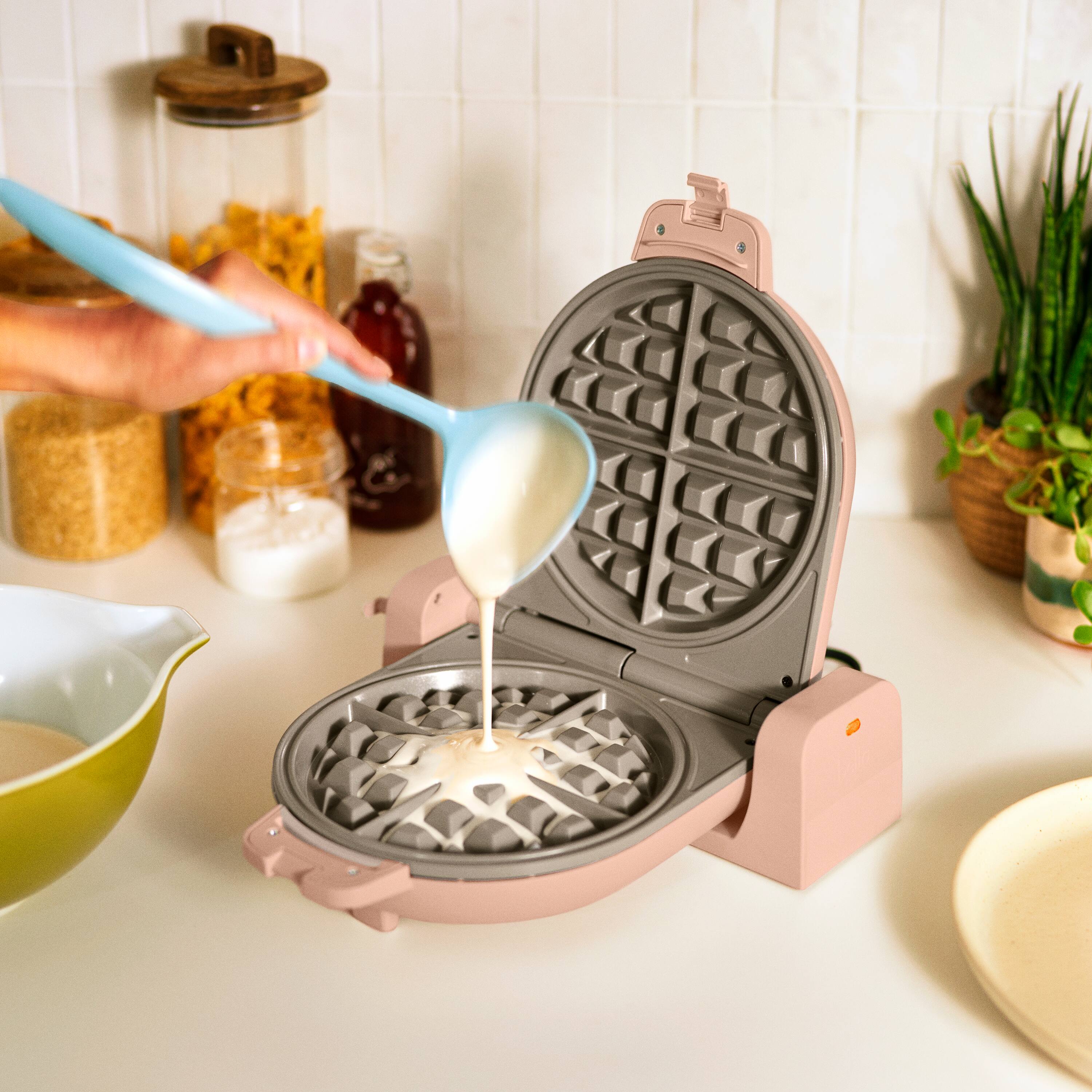 Alt View 7. Bella - Fits-anywhere Kitchenware: Flip & Store Belgian Waffle Maker - Blossom.