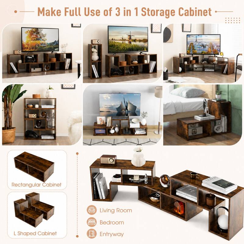 Make Full Use of 3 in 1 Storage Cabinet

- Rectangular Cabinet
- L Shaped Cabinet

Living Room
Bedroom
Entryway