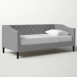 Hivvago - Twin size Modern Grey Fabric Upholstered Button-Tufted Daybed - Gray