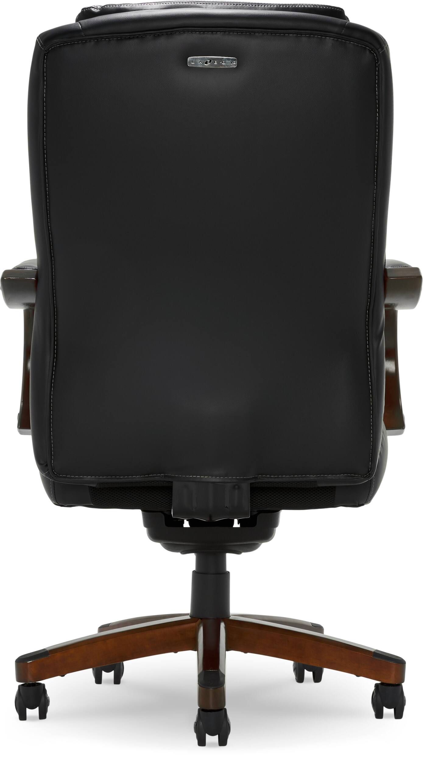 Alt View 20. La-Z-Boy - Big & Tall Executive Office Chair with Lumbar Support Leather Ergonomic Reclining Office Chair with Padded Arms - Jet Black/Mahogany.