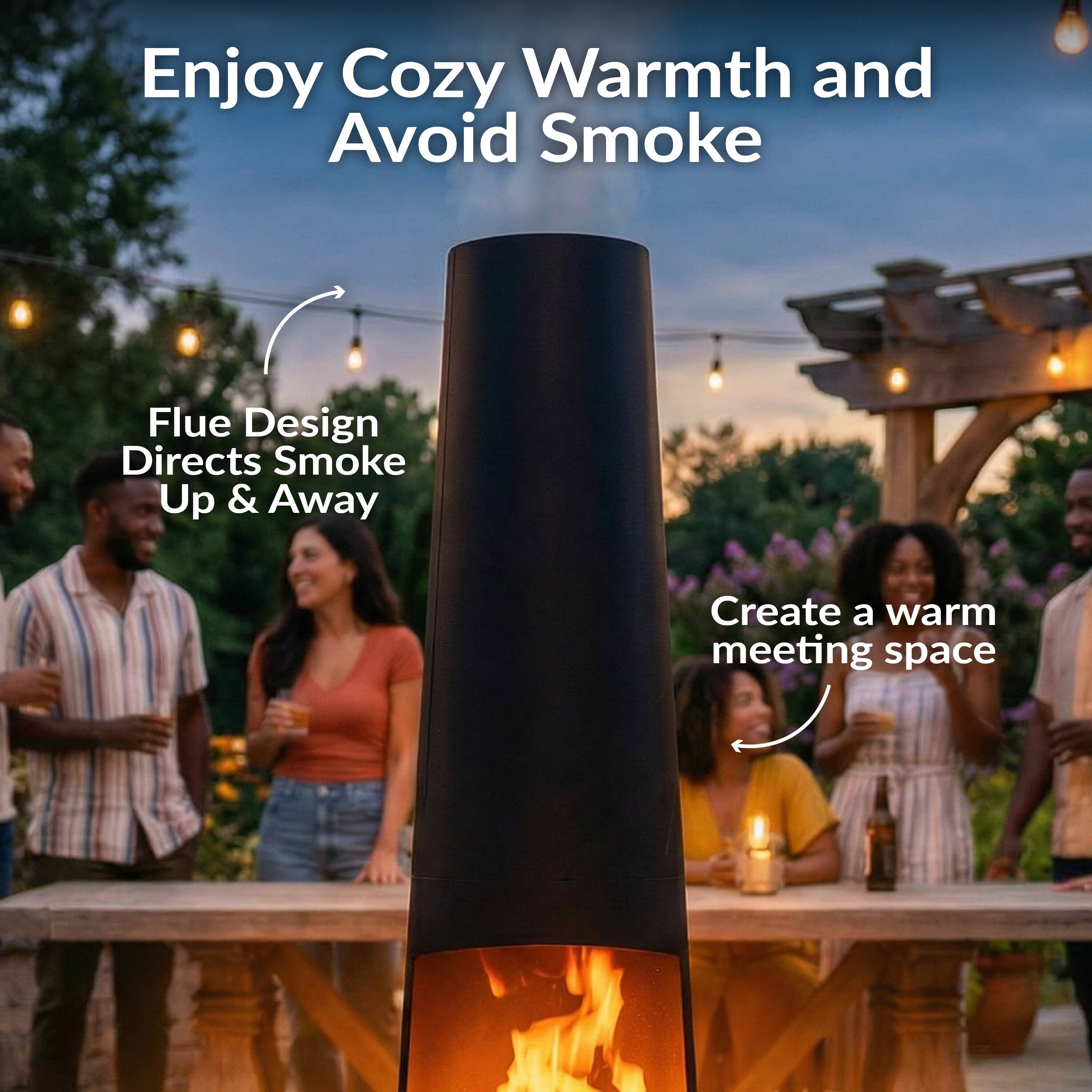 Enjoy Cozy Warmth and Avoid Smoke

Flue Design Directs Smoke Up & Away

Create a warm meeting space