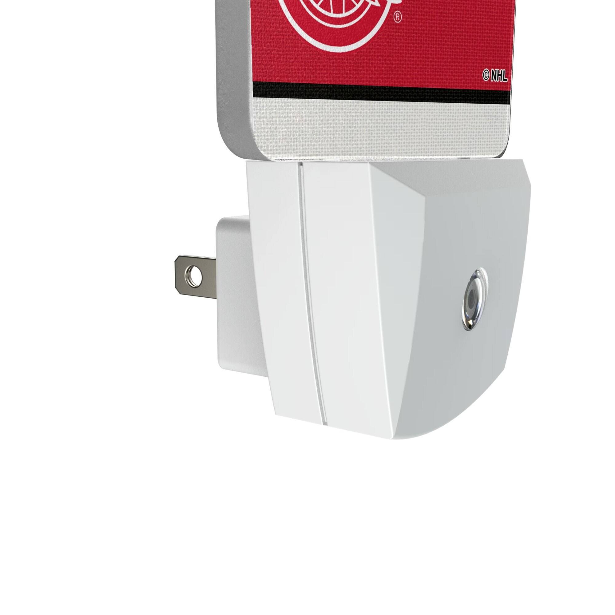 Alt View 2. Keyscaper - Detroit Red Wings Stripe Design Nightlight 2-Pack - Multicolor.