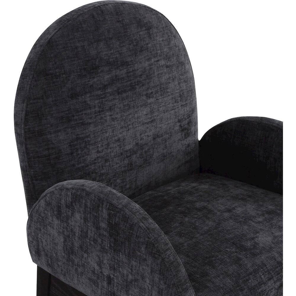 Alt View 4. Meridian Furniture - Waldorf Black Chenille Fabric Dining Chair - Black.