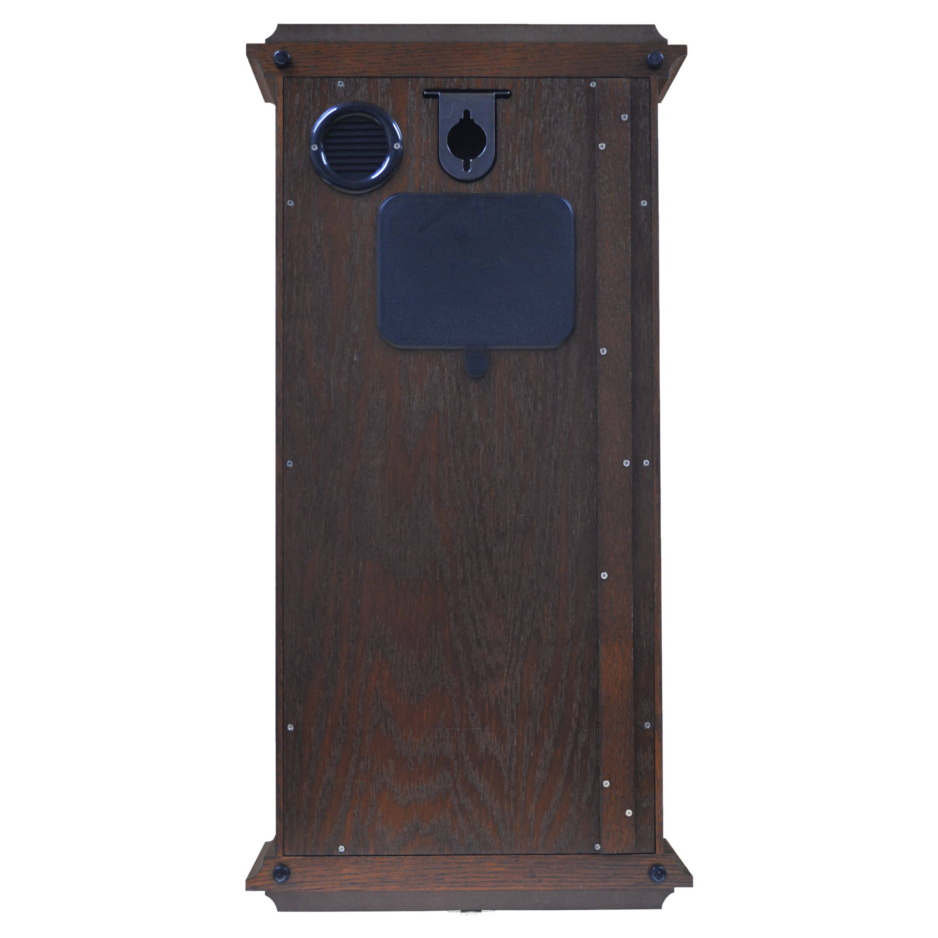 Angle. Seiko - Seiko Rectangular Wall Clock with Pendulum and Dual Chimes - Brown.