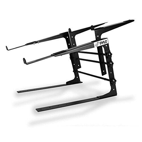 Alt View 1. Pyle - Pyle PLPTS38 Universal Dual Device Laptop Stand, Sound Equipment DJ Mixing Workstation - Black.