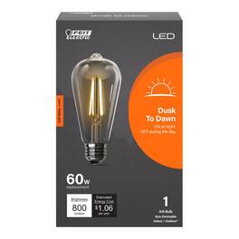 FEIT ELECTRIC - ST19 E26 (Medium) LED Dusk to Dawn Bulb Soft White 60 Watt Equivalence 1 pk
