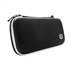 Front. 4Gamers - Premium Hard Shell Travel Case LOOK for Nintendo Switch, OLED & Switch Lite - Black with white trim SWL-01BLK-WHT-4G - Black.