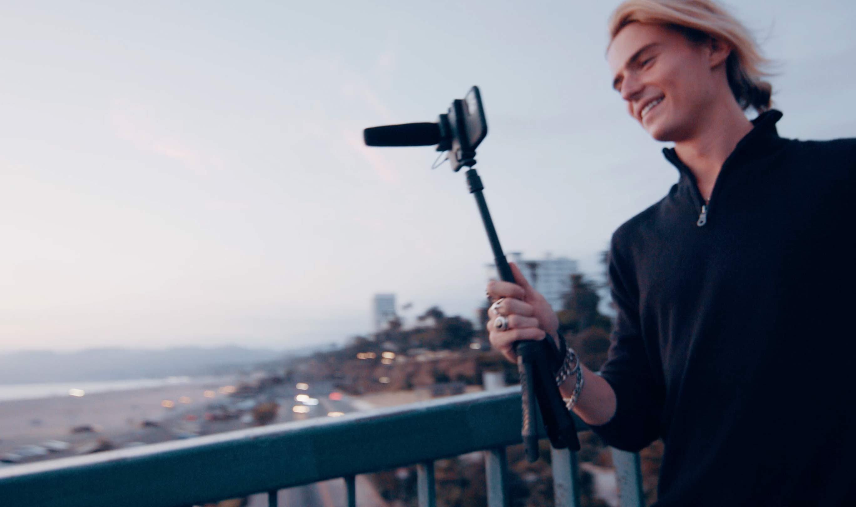Alt View 2. IK Multimedia - iRig Mic Video Bundle Creator Series Kit with Microphone and Multi-Function Smartphone Grip Tripod Mount.