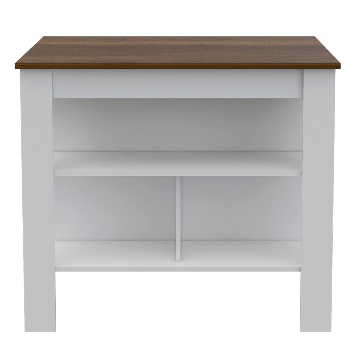 Loheer Modern Kitchen Island Medium Kitchen Island White and Walnut ...