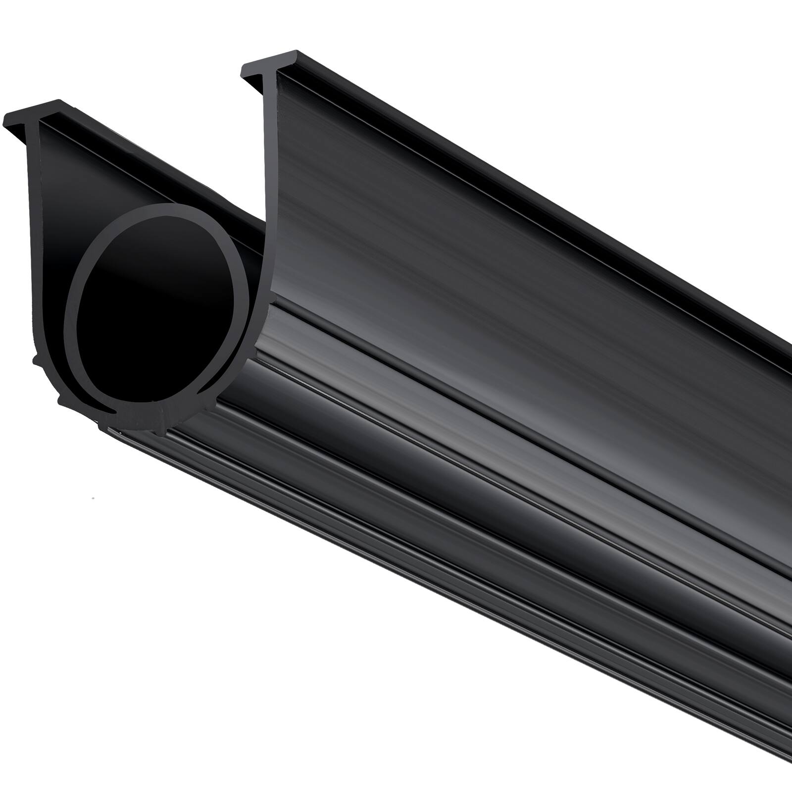 Alt View 5. VEVOR - Garage Door Seals Bottom Rubber,U Shape +O Ring Garage Door Weather Stripping,Universal Weatherproof Threshold Buffering - Black.