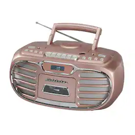Studebaker - SB2150 Retro Bluetooth Boombox with CD/Cassette Player-Recorder and AM-FM Radio - Rose Gold