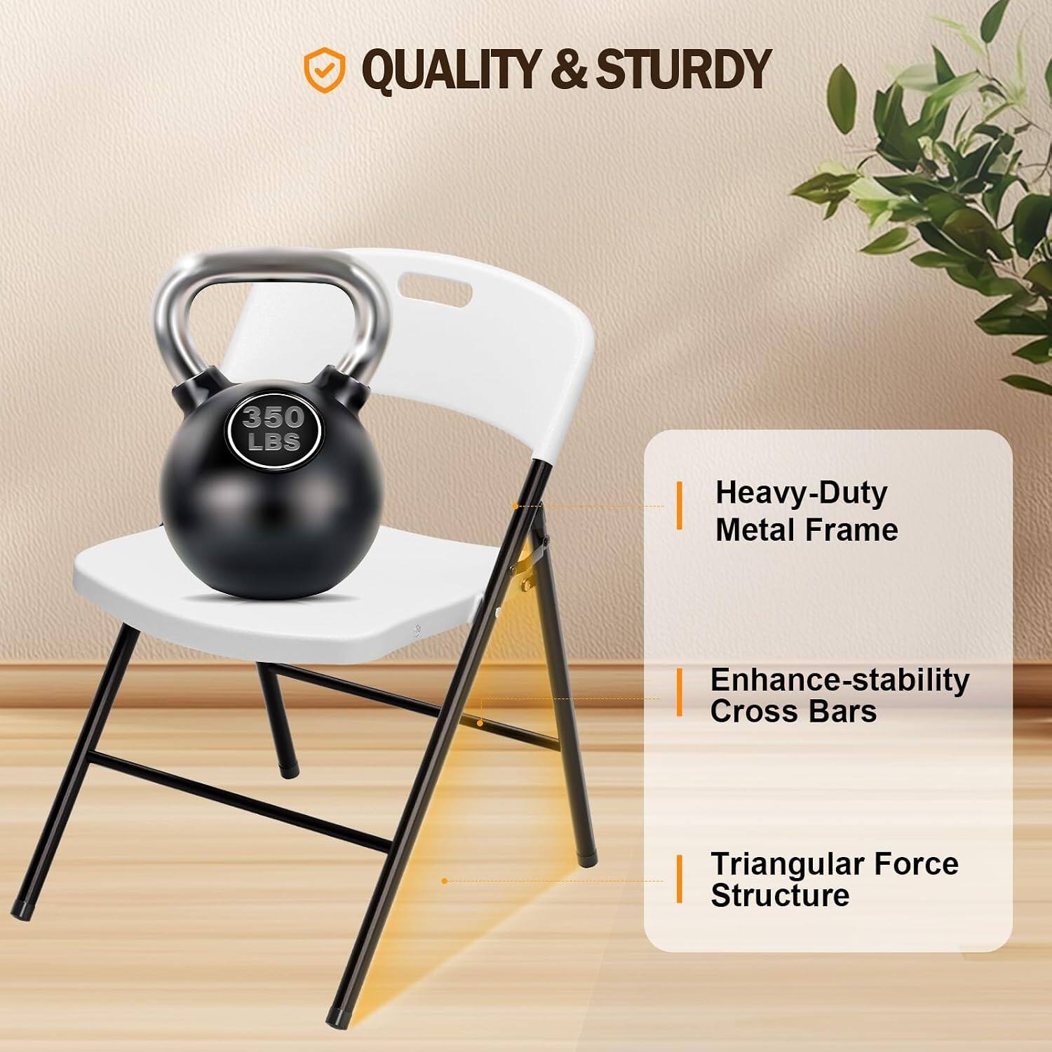 QUALITY & STURDY

350 LBS

Heavy-Duty Metal Frame

Enhance-stability Cross Bars

Triangular Force Structure
